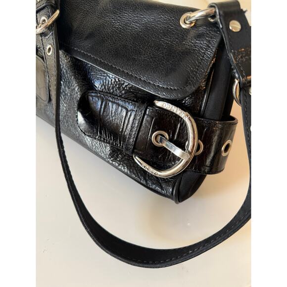 Franco Sarto Black Leather Buckle Shoulder Bag 🖤 - Picture 3 of 5
